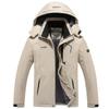 Unisex Wasserdichte Winddichte Outdoorjacke Wandern Skifahren Camping Laufen - Einfarbige Kapuzen-Winterjacke mit Fleecefutter