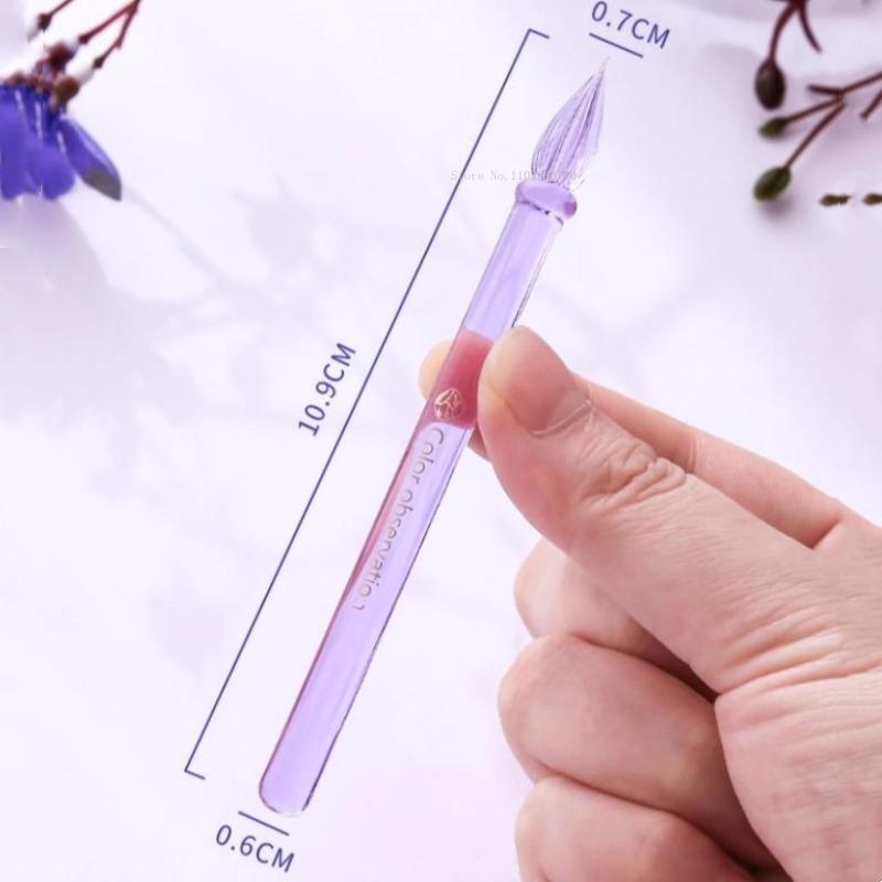 Mini Transparent Colored Glass Dip Pens Gift Box Set Colored Ink Hand Notebook Painting Sketch Line Drawing Pen Writing Supplies