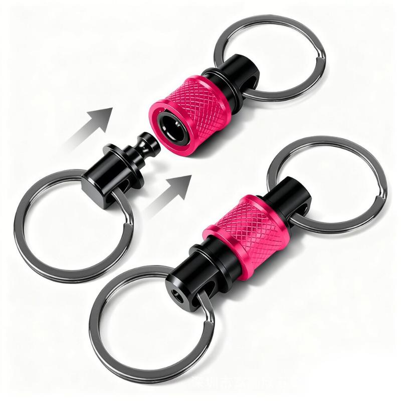 1Pcs Fast Release Mechanism Aluminum Alloy Detachable Pendant Clip Key Chain 360 Degree Rotation Quick Release Keychain