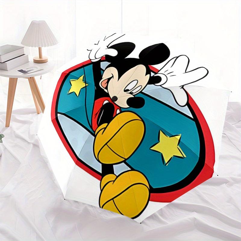 1pc Mickey Mouse Automatic Folding Umbrella: Compact 8-rib Design Cartoon Travel Companion for Outdoor, Casual Accessory