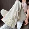 Lace Bow Floral High-Waisted Wide-Leg Summer 2026 Women's Casual Pants
