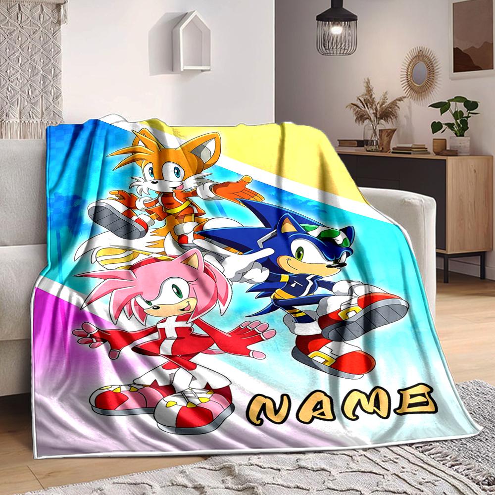 Custom 1pc Sonic Adventure: Heroic Battle Blanket, Soft And Comfortable Blanket, Casual Warm, Camping Travel Blanket, Birthday Gift Q912182