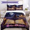 3PC Custom Name Witchcraft Spell Book Bedding Set Duvet Cover Closure Includes 1 Duvet Cover & 2 Pillowcases for Bedroom