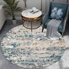 Blue Round Area Rug - Modern Tonal Shift Design, Non-Slip Soft Carpet for Living Room Bedroom Decor