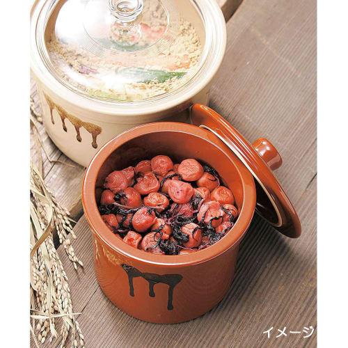 Yamakiikai Beniseigama Pickle Container, Half-Bolt Jar with Lid, Size 1, 1.8L, J-1