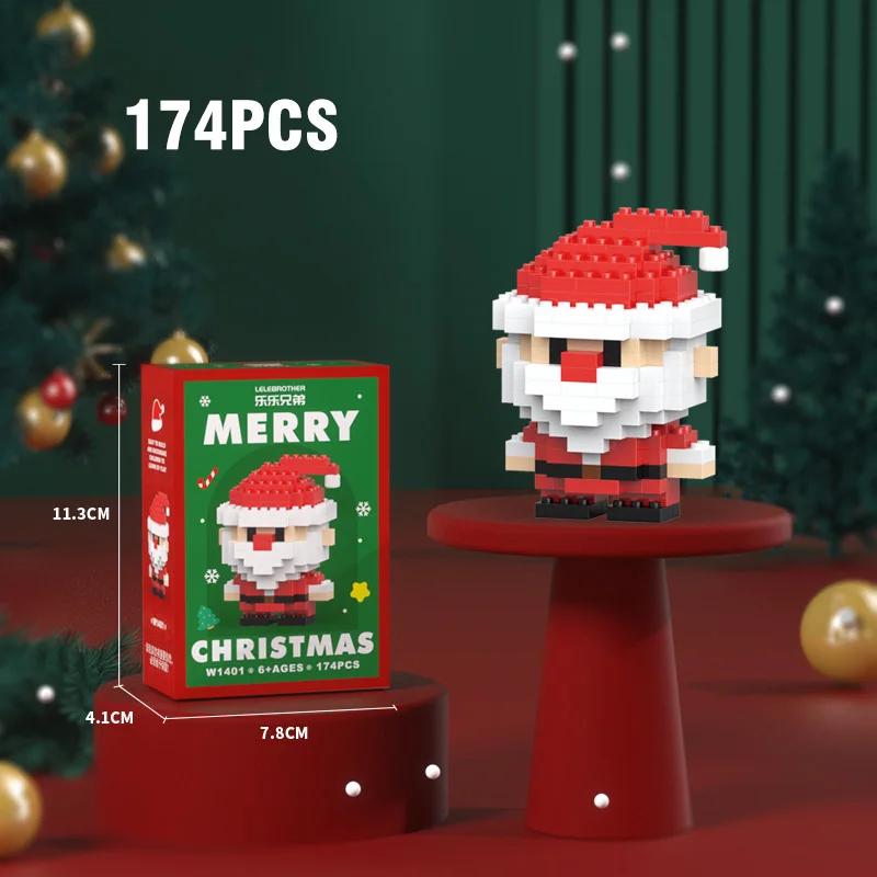 Diy Christmas Building Block Snowman Elk Santa Claus Model Micro Brick Building Block Xmas Tree Decoration Children Toy Gift