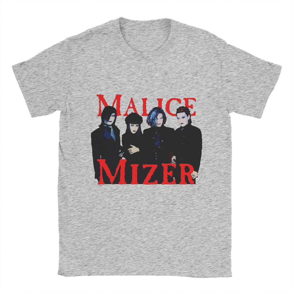 MALICE MIZER Baumwoll-T-Shirt für Herren Beach Voyage Tour Band Streetwear T-Shirts O-Ausschnitt Harajuku Tees Übergroße Muster Tops