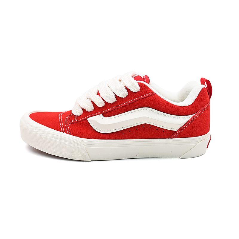 Vans Knu Skool Tessuto, Pelle Scamosciata Divisa Resistente all'Abrasione Scarpe da Skateboard Basse Unisex Rosse VN000D75BOP