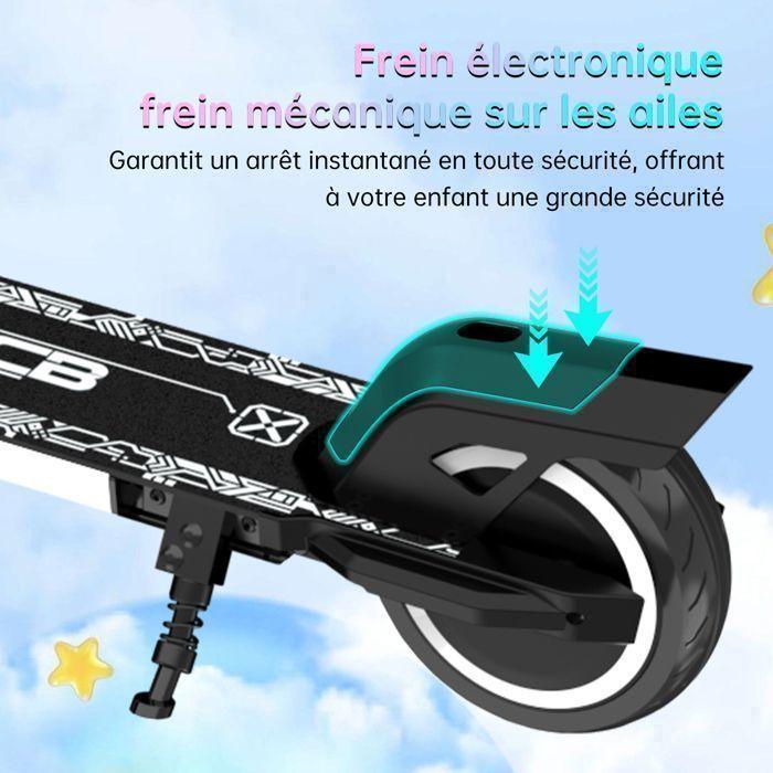 RCB R12 Monopattino Elettrico Bambini pieghevole - Schermo digitale - luci al neon colorate - Super Regalo Nero