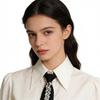 Luxurious Crystal Decors Neck Tie For Grooms Bridesmaids And Guests Long Necklace Preknotted Tie for Party Gathering