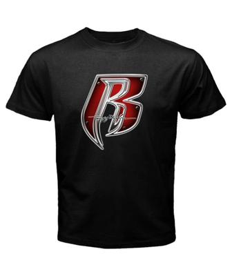 Černé unisexové tričko Ruff Ryders The Record Label Red Logo Regular Fit