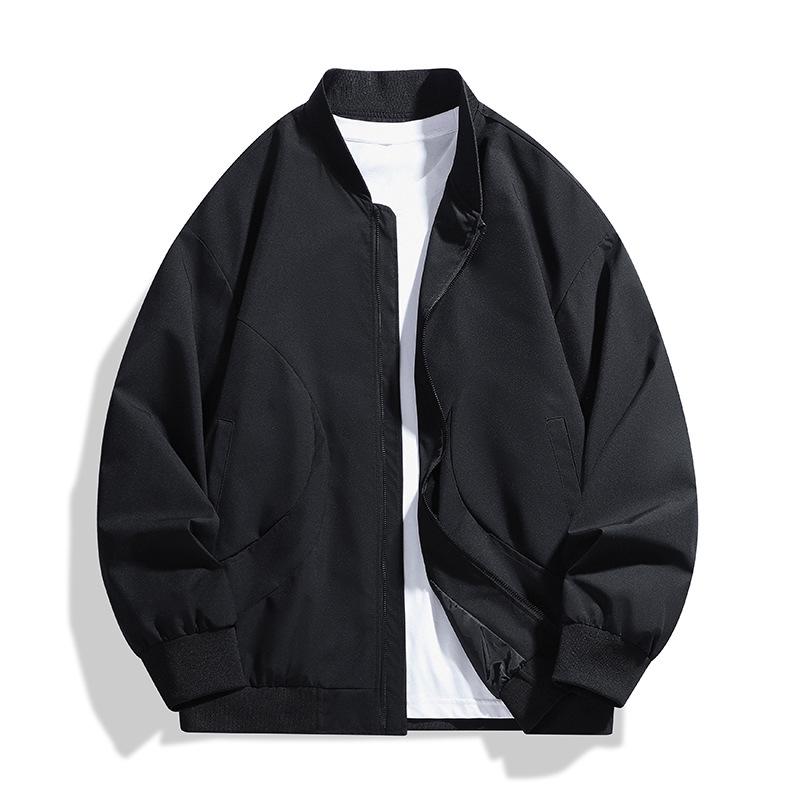 Men's Trendy Loose Fit Stand-up Collar Baseball Jacket - Plus Size Youth Spring/Autumn Outerwear