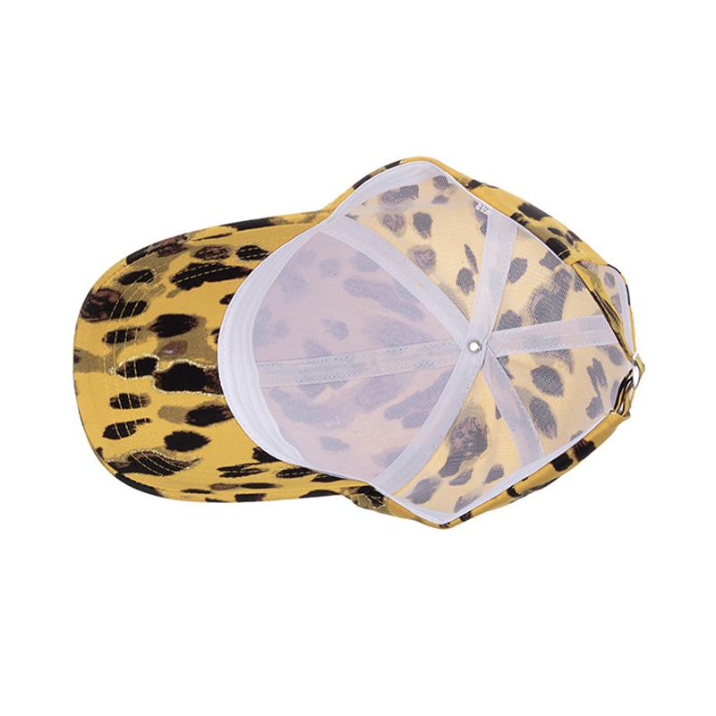 Șapcă de baseball cu imprimeu auriu de leopard pentru femeie, primăvară, vară, în aer liber, șapcă de soare, coadă de cal, șapcă Panama, pălării cu vizor, pălărie snapback