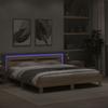 Bed Frame with Headboard and LED Lighting Sonoma Oak