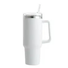 1200ML Metal Vacuum Insulated Cup Stainless Steel Portable Water Cup Refrigerated Vacuum Insulated Straw Leak-proof Lid One Size