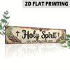 Vintage Christian Metal Wall Decor Holy Spirit Cross Wings, Rustic Farmhouse Church Worship Sign