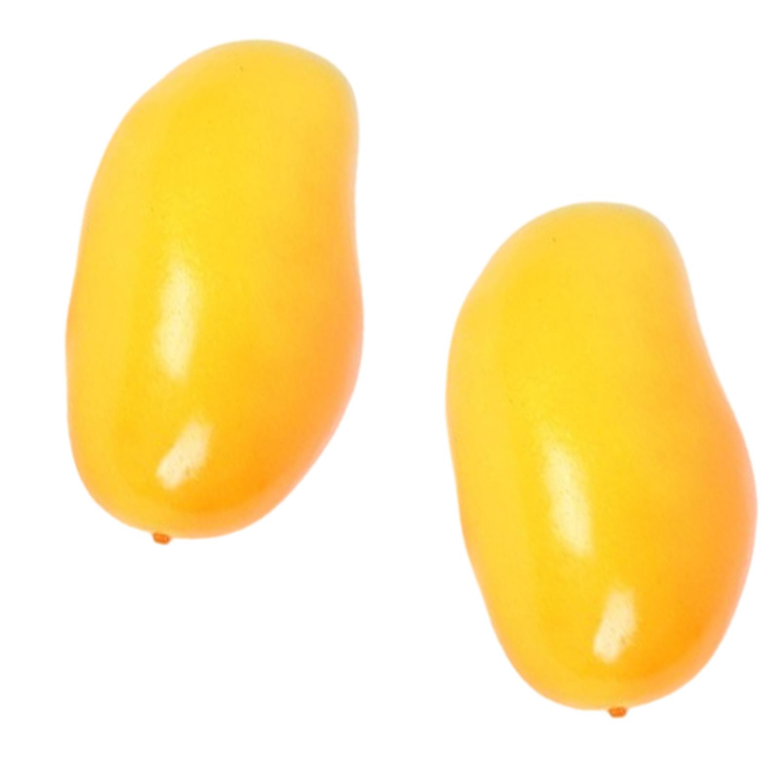 

2 шт. искусственных манго для украшения домашней кухни, вечеринки, реалистичные искусственные фрукты, реквизит для показа в ресторане жёлтый