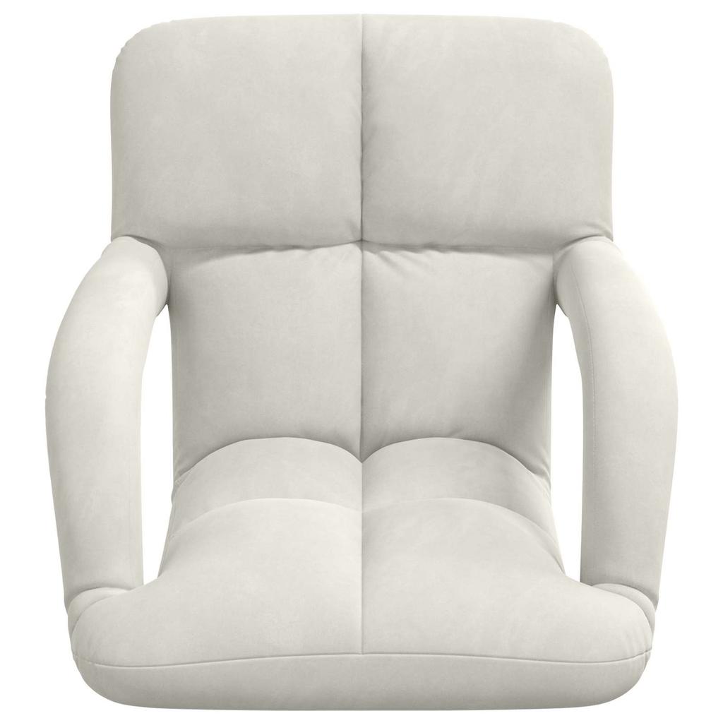 Adjustable Floor Chair Cream Velvet