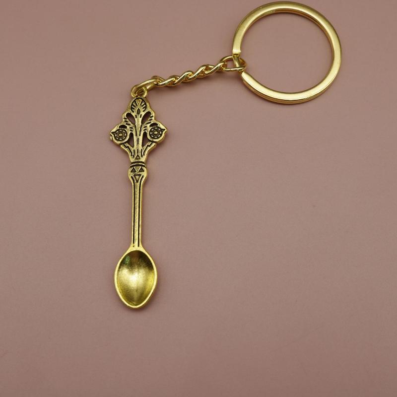 Mini Spoon Keychain Multifunctional Teaspoon Pendant Key Ring for Salt Vial Filling Backpack Hanging Decoration