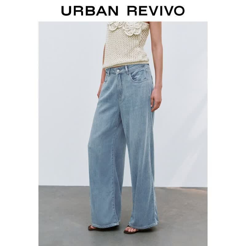 UR2026 Women s Wide-Leg Denim Jeans 26 светло-синий