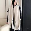 Women's New Winter Fur Shawl Double-sided Rex Rabbit Hair Woven Long Tassel Widened Scarf