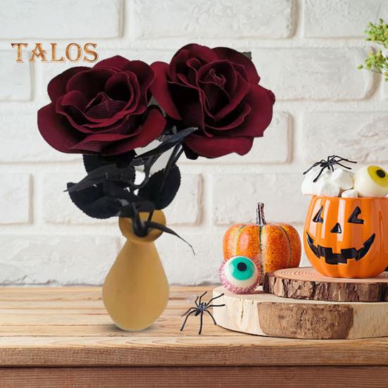 2 szt. Halloween Sztuczna dekoracja kwiatowa Realistyczny bukiet krwistych róż Sztuczne kwiaty na festiwale duchów Imprezy Wystrój domu