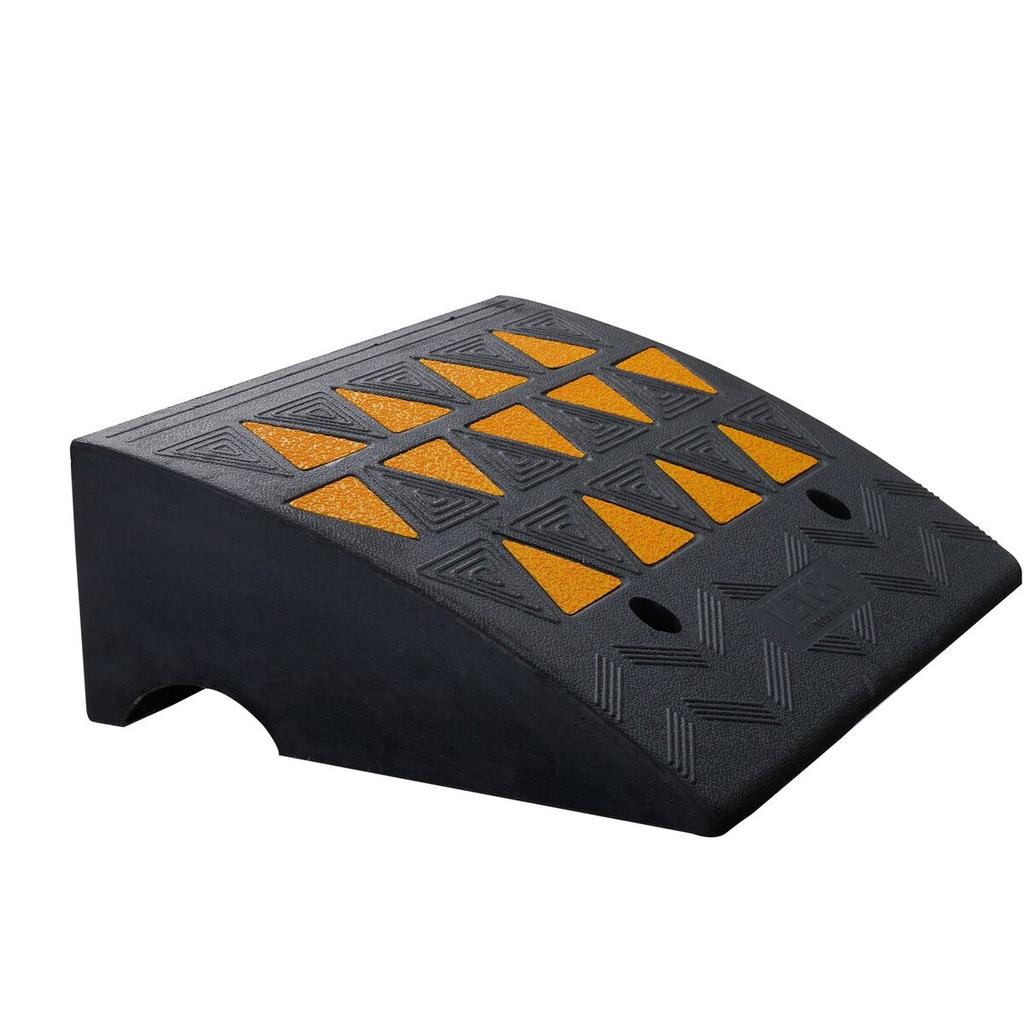 Rubber Curb Ramp 15.2 Cm Rise Height Sidewalk Curb Ramp, 37 Cm Width 49.1 Cm Length Driveway Ramp for Curb, 15T Heavy Duty Rubber Ramp for Forklifts,