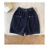 Children's Korean Style Cargo Denim Shorts - Cool, Fashionable, Loose Fit with Pockets