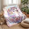 Rainbow Mane Unicorn Theme blanket Lightweight Warm Flannel Blanket Decorative Throw Blanket for Home Decoration