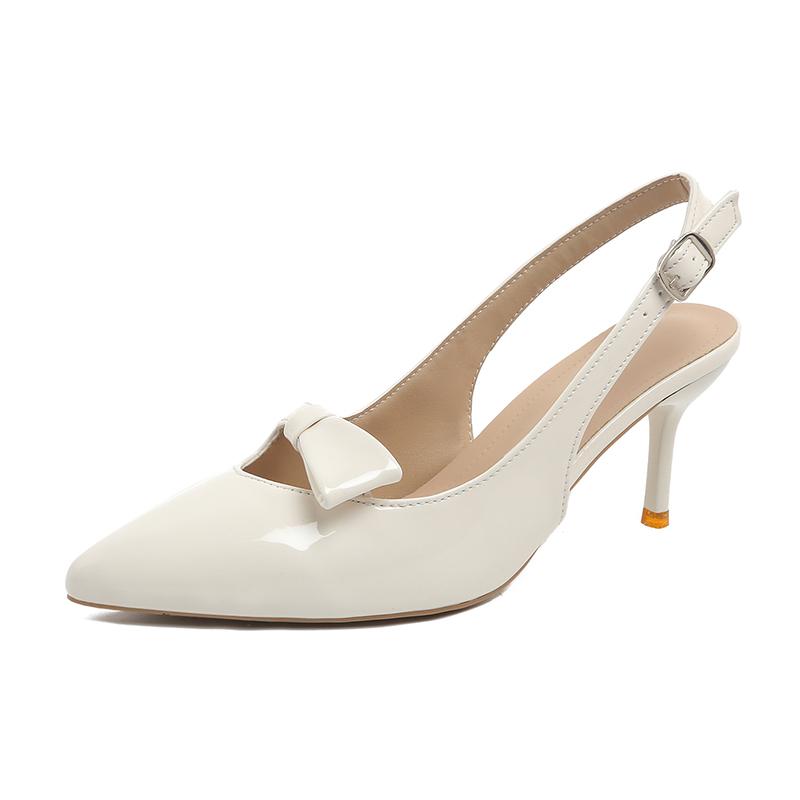 Fashion Butterfly Knot Head Sandals Women Fashion Pointy Shallow Mouth Set Foot Anti-slip Wear-resistant High Heels