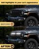 White LED Grille Lights for Jeep Wrangler JL Wrangler JL Front Grille Trim 2024-2025, Accessories,