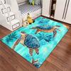 Sea Turtle Rug Kids Room Watercolor Ocean Carpet Cute Marine Life Decor Baby Play Mat Indoor Outdoor Rug Soft Comfortable