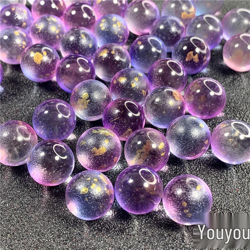 Imitation Etched Gold Sprinkled 12mm Glazed Glass Round Bead for Hairpin Accessories