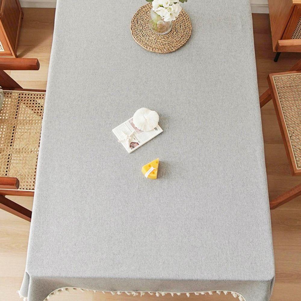 Rectangular Rural Style Textured Tablecloth Oil-proof Table Decoration Table Cover  Dining Table