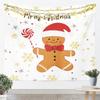 Jejeloiu Pink Christmas Tapestry Small  Kids Snowy Xmas Landscape Wall Art Winter Scene Wall Hanging Blanket Microfiber