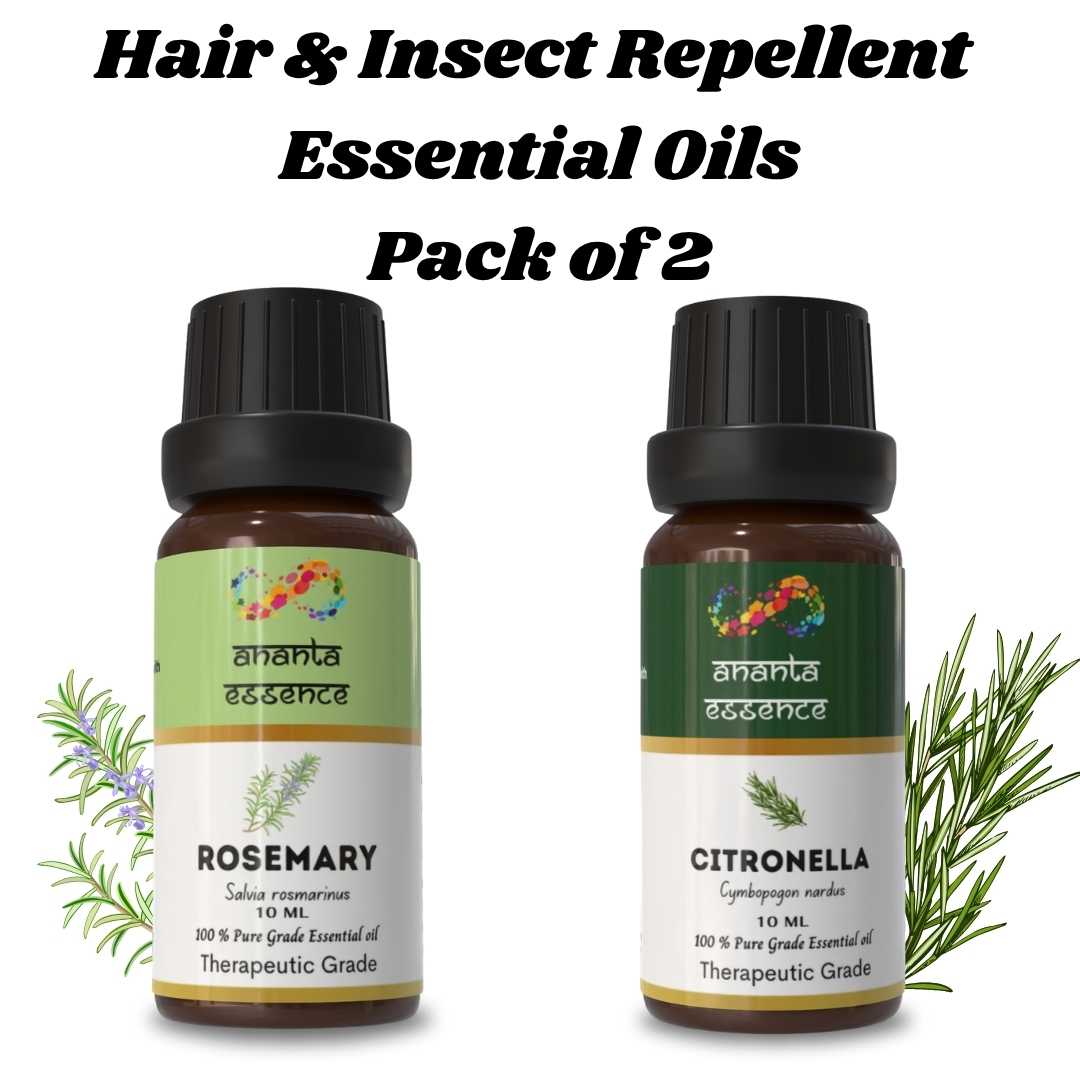 

Набор эфирных масел для волос и от насекомых Ananta – Ароматические масла розмарина и цитронеллы (10 мл x 2) Volume=10ml
