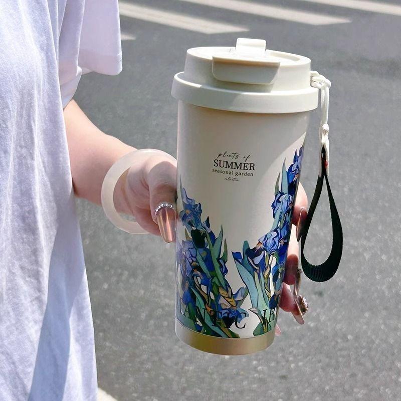 Insulated Travel Mug With Straw For Office And Outdoors 500ml Stainless Steel Durable Gift For Men Women