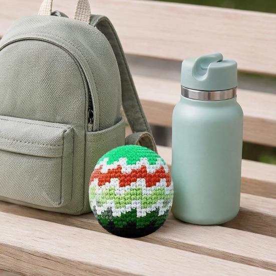Handmade Crochet Footbags Yarn Multicolored Kids Adults Hacky Sack Knitted Throwing Beanbag Juggling
