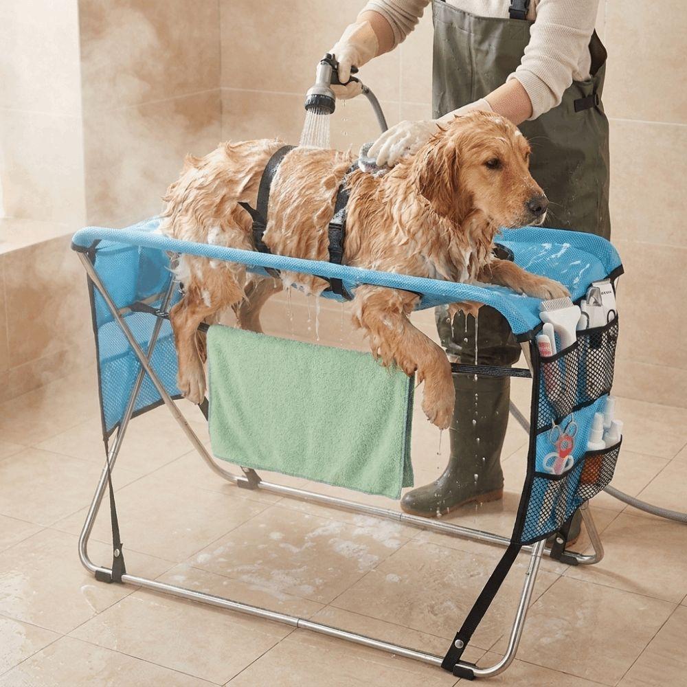 Anti-Scratch Pet Bathing Rack Folding Cat Nail Clipping Holder Cat Washing Hammock Cat Grooming
