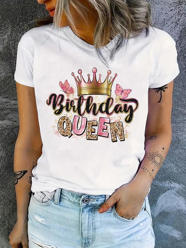 Women's Rock and Roll Free Bird Print T-Shirt Short Sleeve Casual Top for Spring & Summer with Comfortable and Stylish Clothing