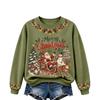 Women's Christmas Print Long Sleeve Top Casual Fall Winter Blouse for Holiday and Everyday Wear