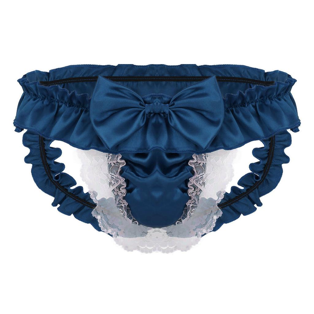 Sexy Mens Lace Briefs Open Butt Low  G-string Thong Underwear Panties