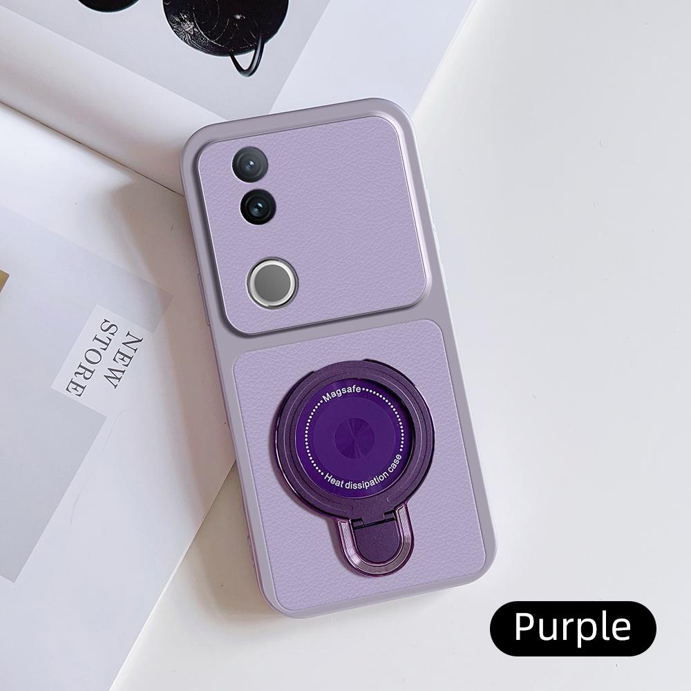For Vivo V50 Case Vivo V50e Vivo T4R Cover Vivo iQOO Z10R Vivo V50 leather Case Magnetic Bracket Magsafe Holder Stand Cover
