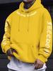 Men's Casual Longing for Freedom Pattern Hooded Sweatshirt Sweater Machine Washable Spring and Autumn Streetwear Hooded Pullover