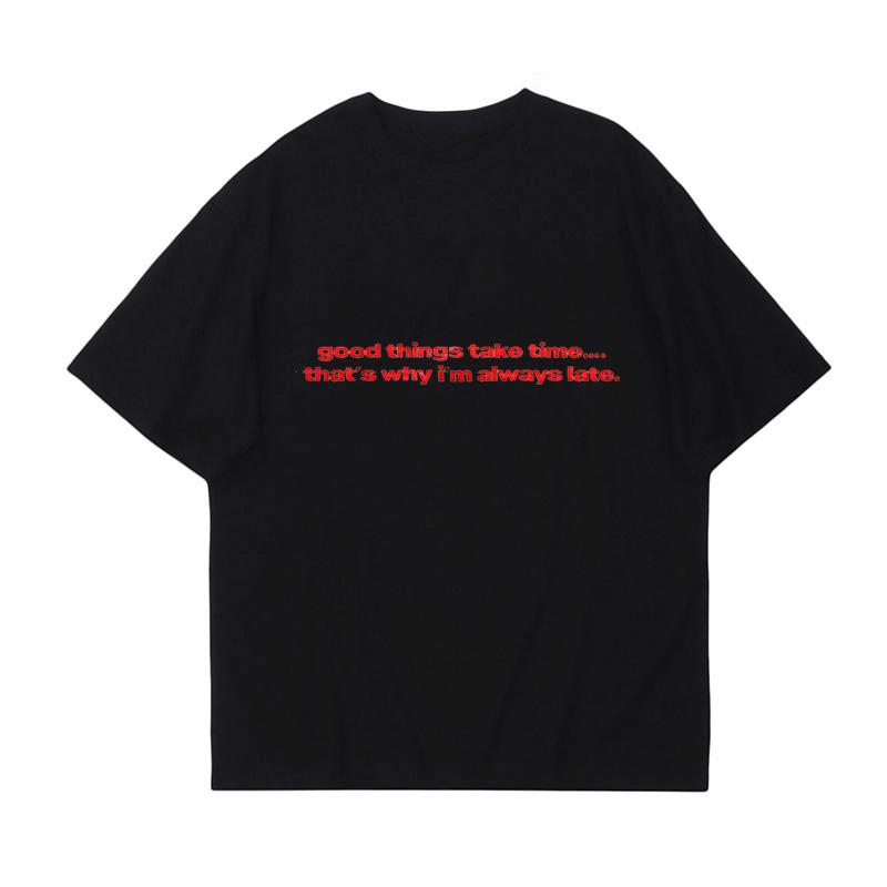 Y2K Cotton Tshirt Harajuku Letter Print Men Hip Hop Clothes Streetwear Grunge Goth Casual Short Sleeve Top Aesthetics Vintage