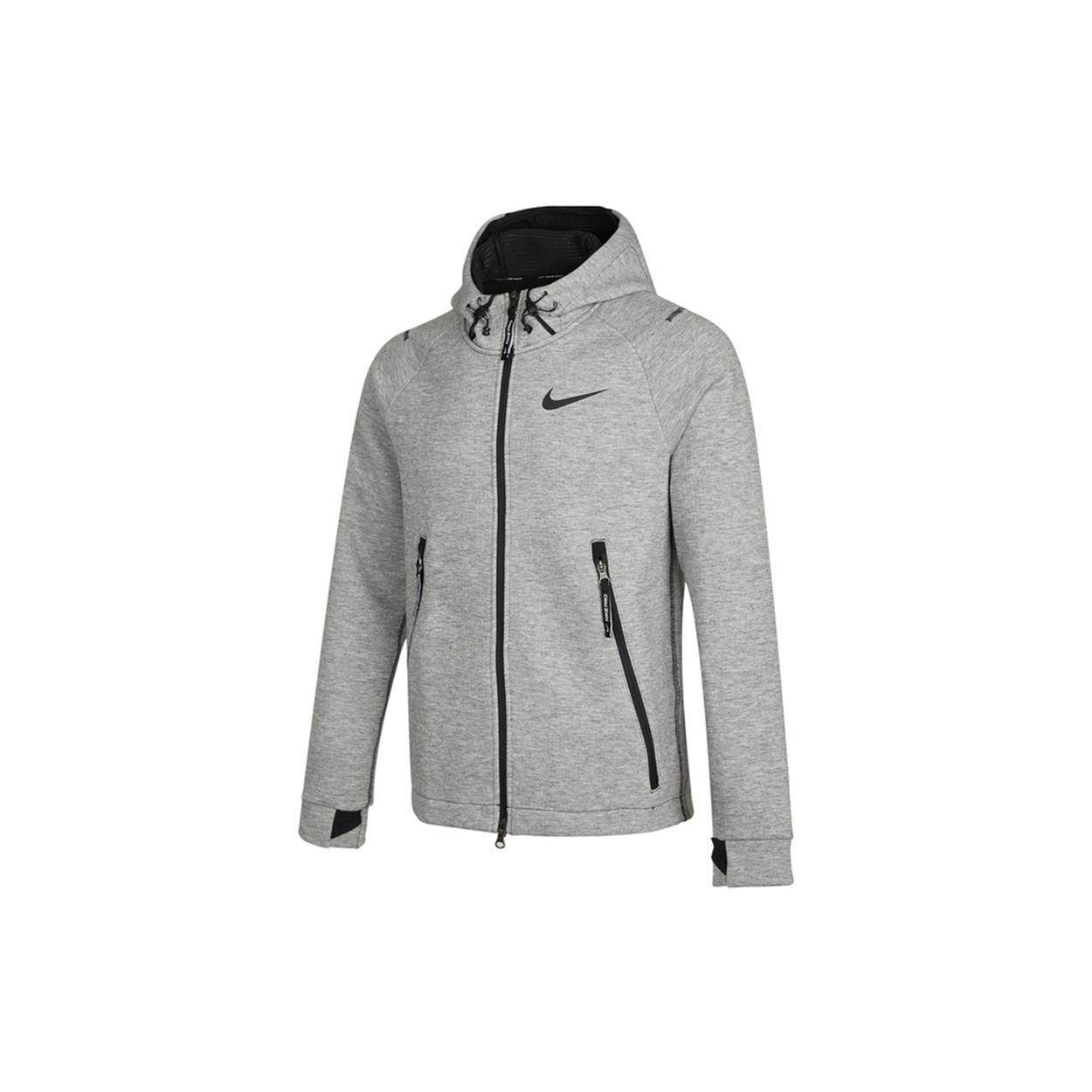 Nike Knit Sports hooded Logo Jacket Gray Men s DD1879-010 M