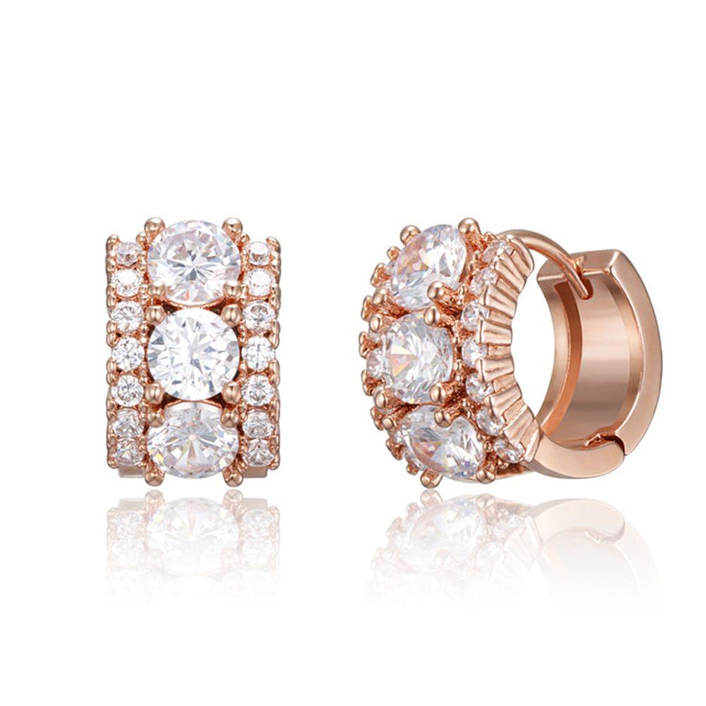 14K Glitz Stone One-Touch Earrings (Gold Pin) Elgpee571