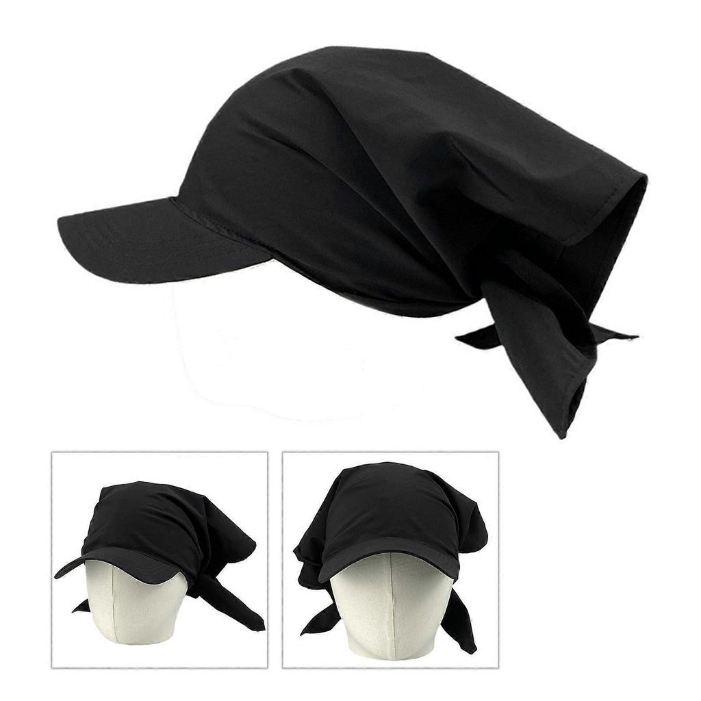 Travel Gathering Self Tie Turban Hat Outdoor Sports Camping Baseball Caps Woman Man Adjustable Head Size Cycling Hat  Black