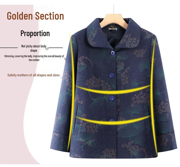 Stilvolle Umlegekragenjacke für Damen 60-80: Frühlings-/Herbst-Oberbekleidung für Mittelalte & Ältere