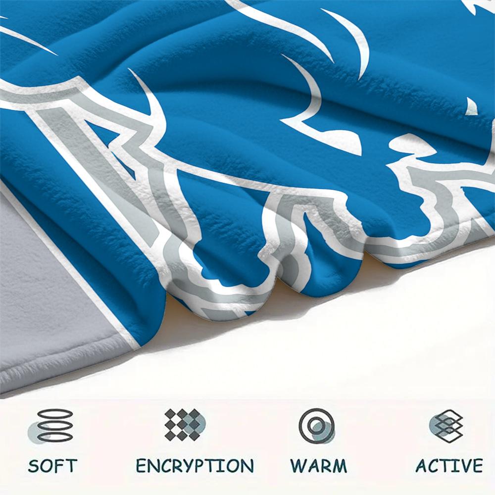 Detroit Lions Print Flannel Blanket, High quality Comfortable for All Seasons, Home Decor, Warmth and Comfort, Perfect for Christmas Gifts